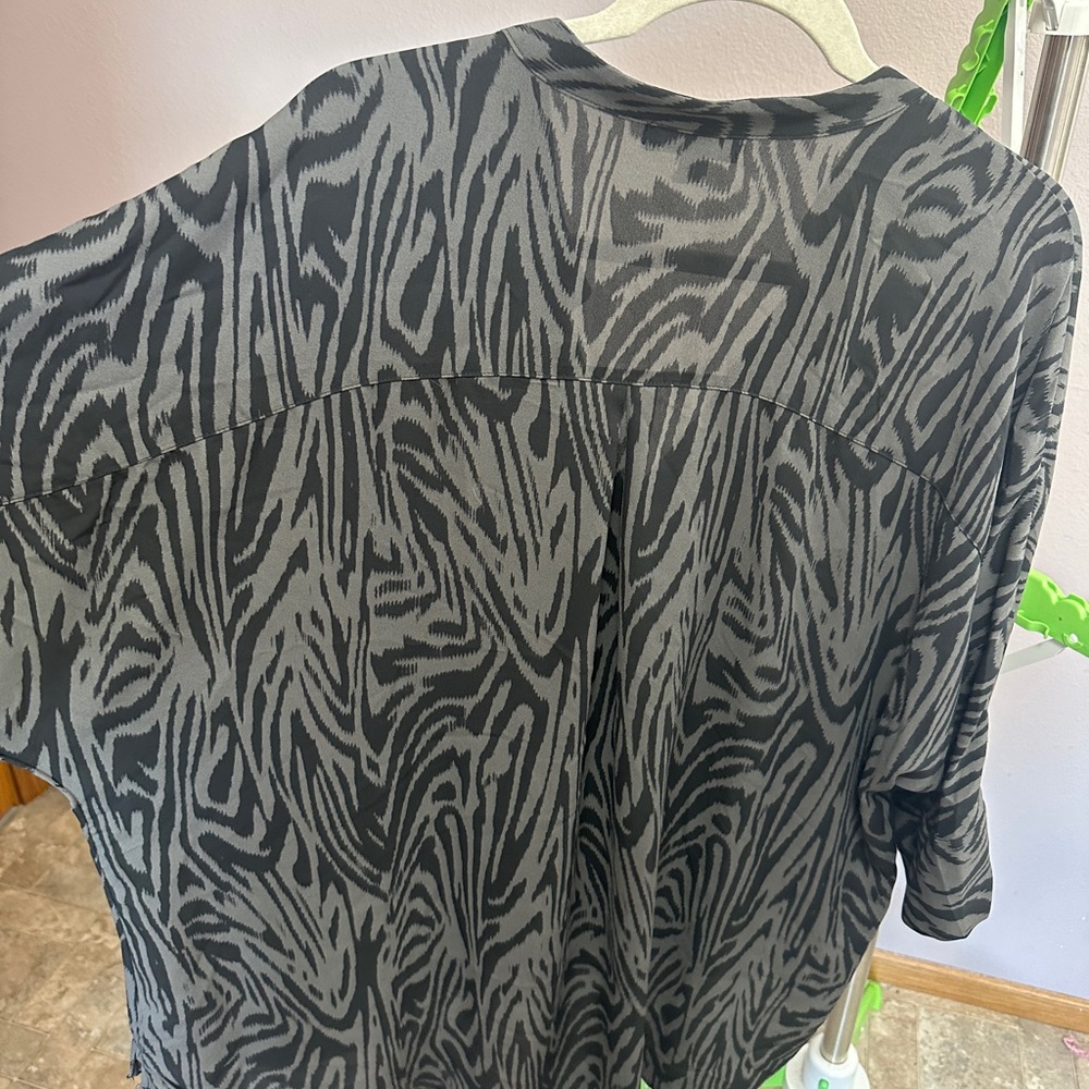 Torrid Button Down Black And Grey Zebra Pattern B… - image 5